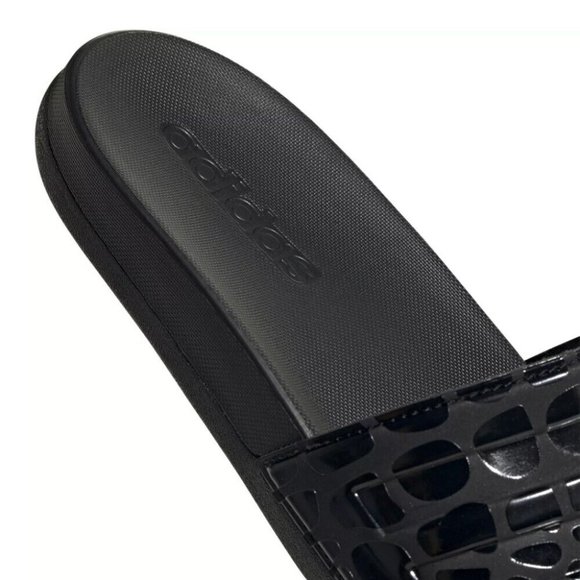Adidas Adilette Comfort Slides Cloudfoam Sandals Black Women's 9 Men's 8 - Picture 9 of 10